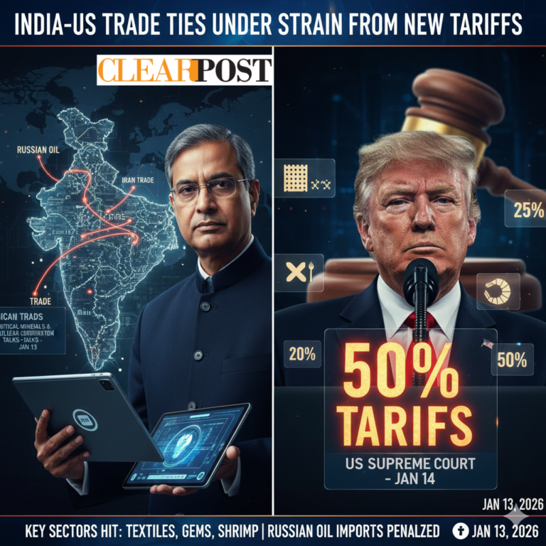 India-US Trade Ties Under Strain from New Tariffs