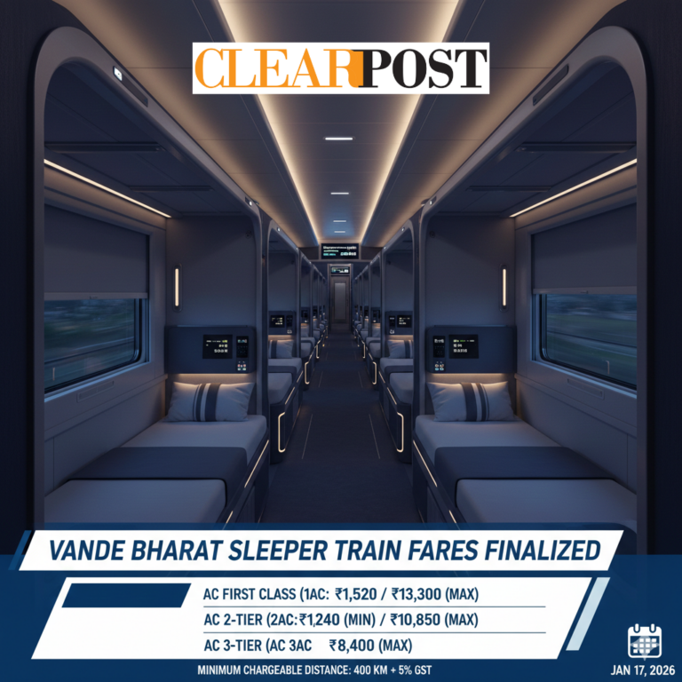 Vande Bharat Sleeper Train Fares Finalized